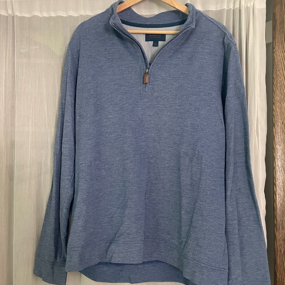 Classic Blue Zip-Up Sweater for Men